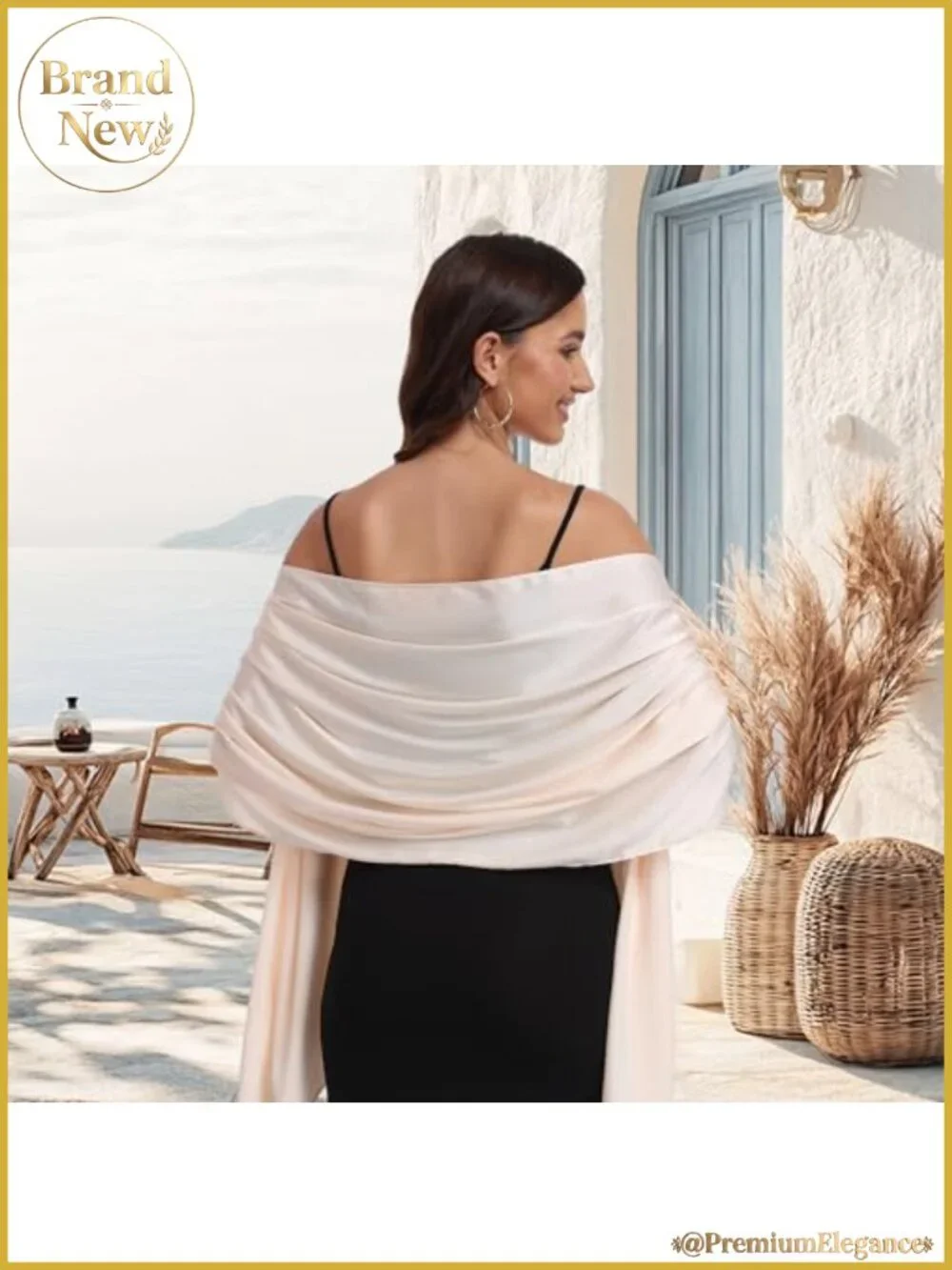 Satin Shawl Wrap Evening Dress Wedding Formal Women's